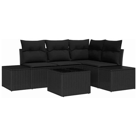 Set Divano da Giardino a 5 Pezzi con Cuscini Beige Polyrattan - Foto 1