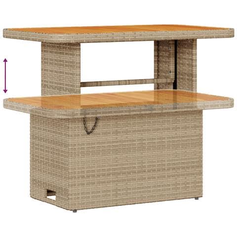 Set Divano da Giardino in 8 Pezzi con Cuscini Rattan Poliestere Beige Acacia, Divano da Giardino per 2 Persone con Cuscini Rattan Poliestere Beige, Set da Pranzo da Giardino in 3 Pezzi con Cuscini Rattan Poliestere Beige Acacia - Foto 8