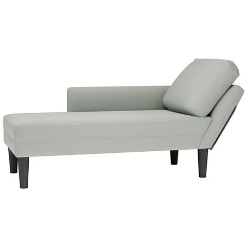 Sdraio con Cuscino e Bracciolo Destro in Velluto Grigio Chiaro - Foto 1