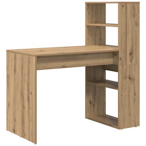 Scrivania con spazio di archiviazione Rovere Artigianale 113x54x120 cm Legno ingegnerizzato - Foto 1