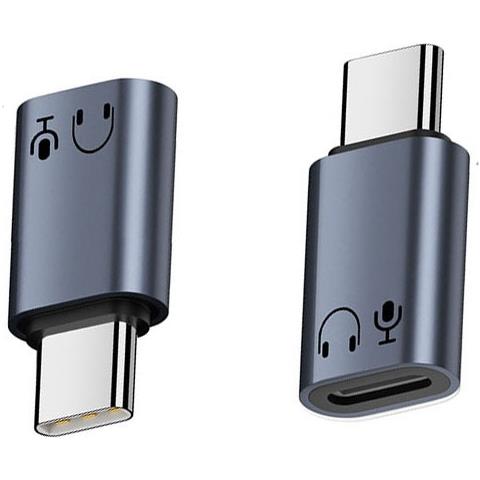 Adattatore Da Lightning Femmina A Usb-c Maschio In Alluminio Per Cuffie: Ascolta, Chiama E Controlla Con Qualità Hi-fi Grey - Foto 1
