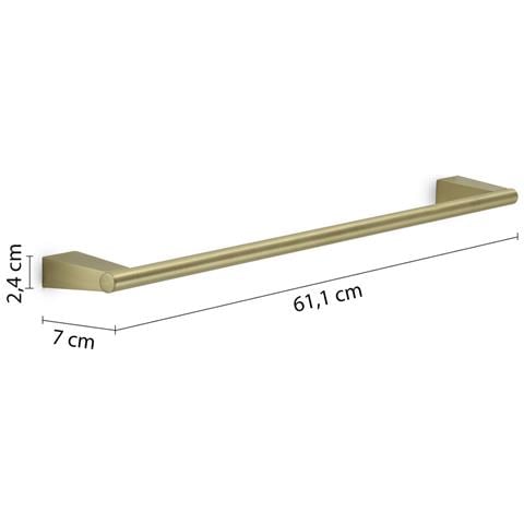 Portasalviette 60 Cm Da Muro In Acciaio Inox E Cromall Tn21-60 Serie Tonale Oro Matt - Foto 2