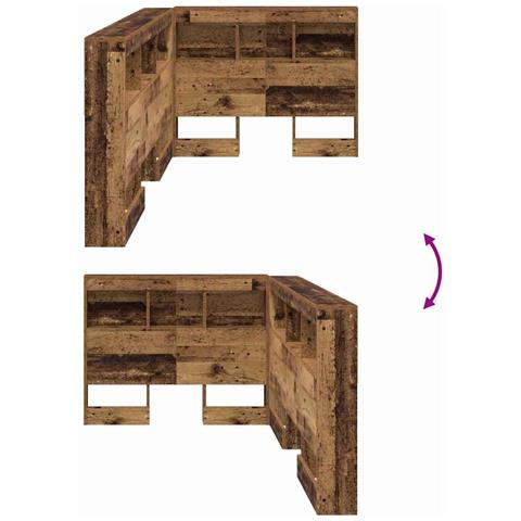 Testata contenitore Legno vecchio 75 cm Legno multistrato - Foto 9