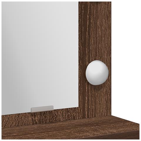 Tavolo da trucco con luci LED in Rovere Marrone 50x41x135 cm - Foto 9