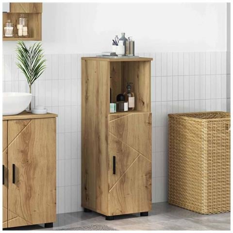 Mobile da Bagno con porta rovere artigianale 30 x 35 x 95 cm - Foto 2