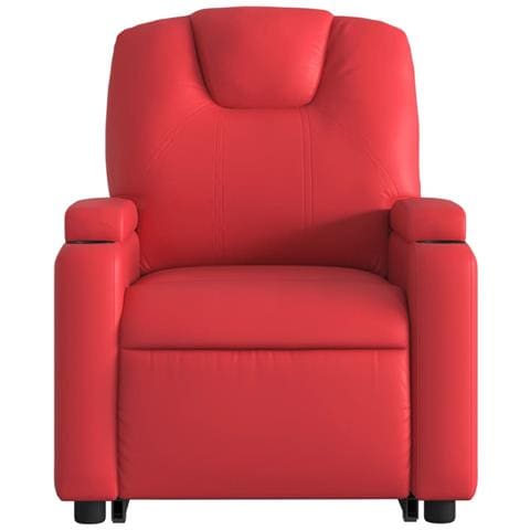 Poltrona Alzapersona Reclinabile Massaggio Rosso in Similpelle - Foto 9