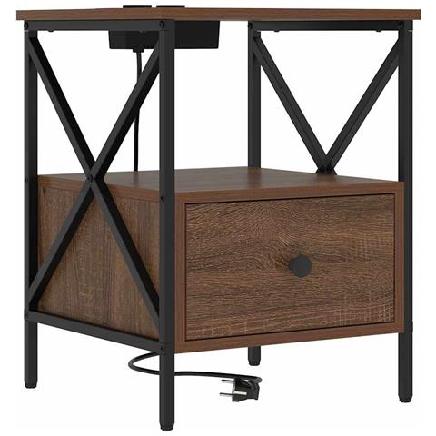 Armadio da Notte Rovere marrone 41.5 x 40.5 x 55 cm - Foto 1