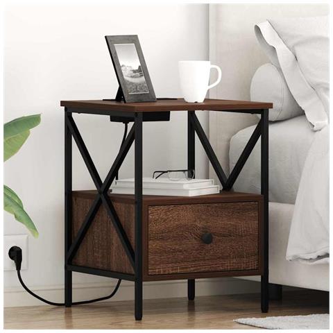 Armadio da Notte Rovere marrone 41.5 x 40.5 x 55 cm - Foto 2