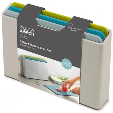 Set Taglieri Duo Con Custodia Tre Pezzi Antiscivolo Lavabili In Lavastoviglie Per Carne Verdure E Pane Design Compatto Previene Contaminazione Incrociata - Foto 1