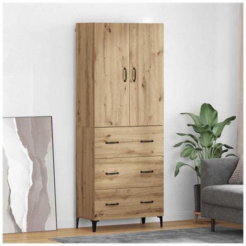 Credenza con cassetto Rovere artigianale 69,5 x 34 x 180 cm - Foto 2