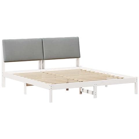 Struttura del Letto Bianco e grigio chiaro 180 x 200 cm - Foto 1