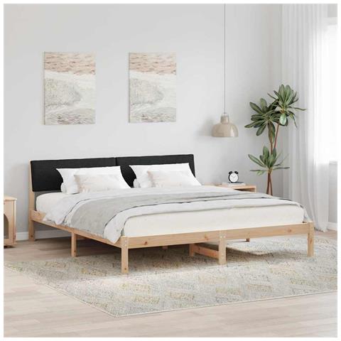 Struttura del Letto con testiera Marrone e nero 180 x 200 cm - Foto 2