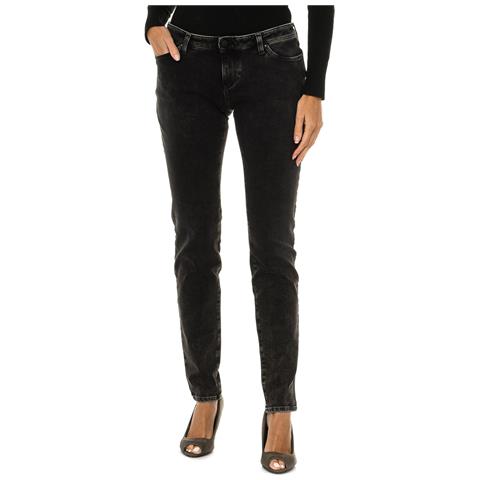 Pantaloni Lunghi In Denim Stretch Da Donna 6y5j06-5d26z - Foto 1