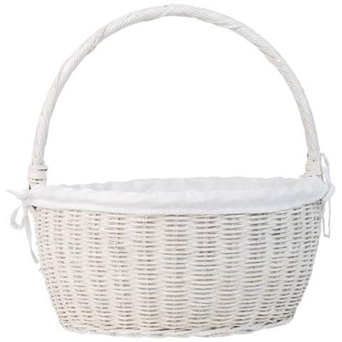 Cestino Tondo In Midollo Con Fodera Bianca 34x34x16-37h - Foto 2