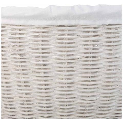 Cestino Tondo In Midollo Con Fodera Bianca 34x34x16-37h - Foto 7