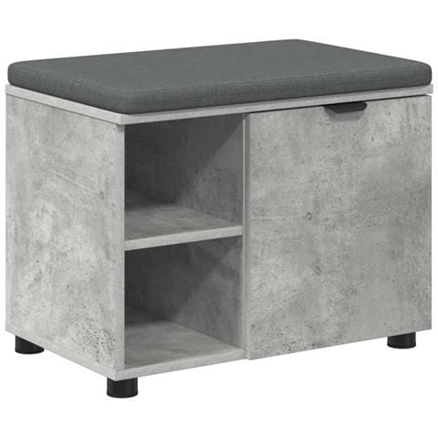 Panca per ingresso con cuscino Grigio Cemento 60 x 38 x 46 cm - Foto 1