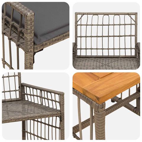 Set di Mobili da Esterno 3 pcs Nero e Grigio scuro - Foto 9