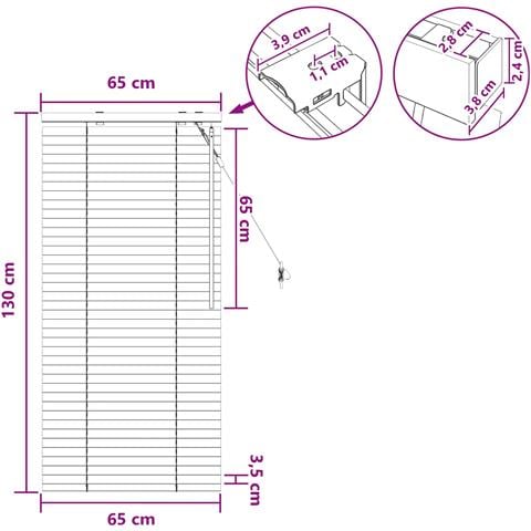 Tenda Veneziana Nero 65 x 130 cm 35 mm - Foto 9