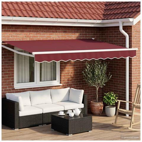 Tenda retrattile Borgogna 3,5 x 2 m 100% Poliestere e Alluminio - Foto 2