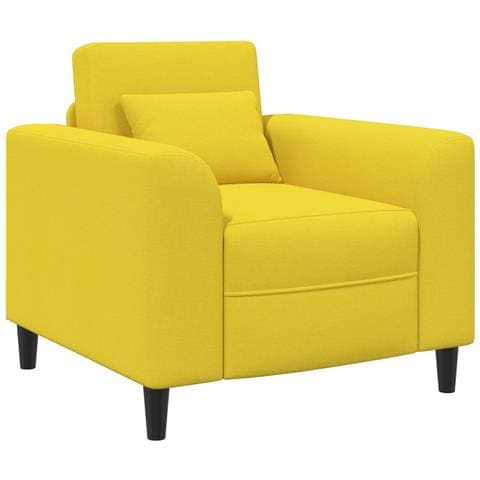 Poltrona Giallo Chiaro Tessuto - Foto 1