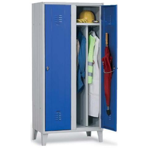 Armadietto Spogliatoio Con Tramezza Sporco / Pulito a 2 Posti Cm. 80X50X180H - Monoblocco - Foto 1