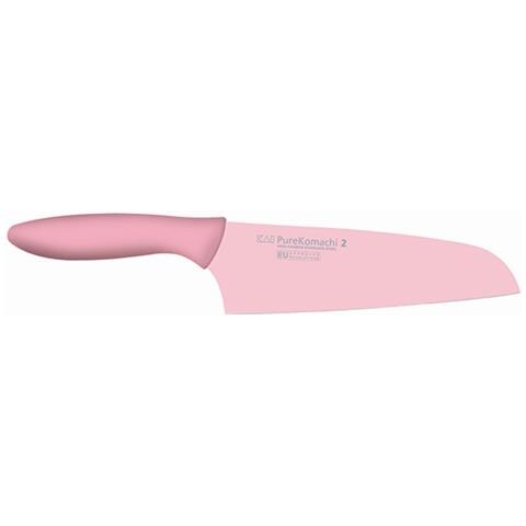 Coltello Santoku Cm 15 Linea Pure Komachi 2 Di In Acciaio Inox Con Rivestimento Antiaderente Rosa - Foto 2