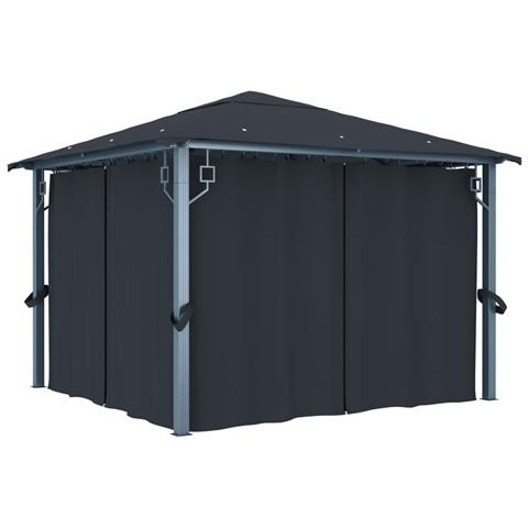 Gazebo Con Tenda 300 X 300 Cm Antracite - Foto 1
