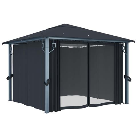 Gazebo Con Tenda 300 X 300 Cm Antracite - Foto 8