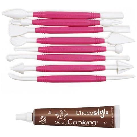 8 Utensili Per Pasta Di Zucchero + Penna Alimentare Al Cioccolato - Foto 2