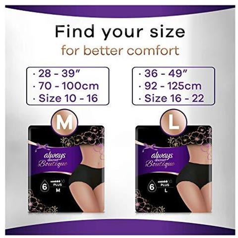 Sempre Discreta Boutique Intima Incontinenza Pantaloni Pi Large Nero X 8 Per La Vescica Sensibile Serrature Lontano Odori Perdite Di Umidit E Prevenire - Foto 4