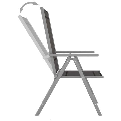 Sedie da Giardino Pieghevoli 6 pz in Textilene Nere - Foto 2