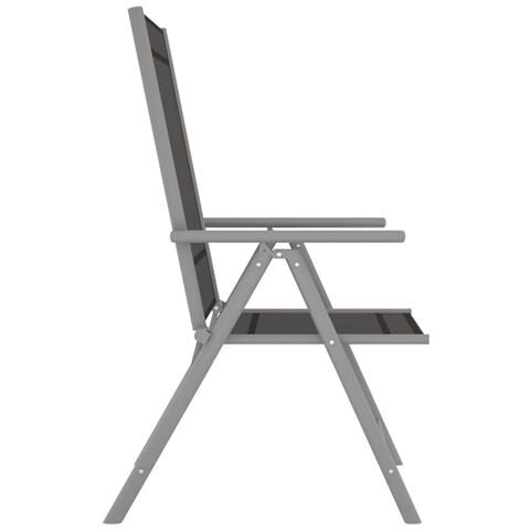 Sedie da Giardino Pieghevoli 6 pz in Textilene Nere - Foto 8