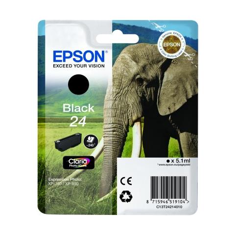 T2421 24 / Elephant Cartuccia Ink Originale Nero per XP-750 / XP-850 Capacità 240 Pagine - Foto 1