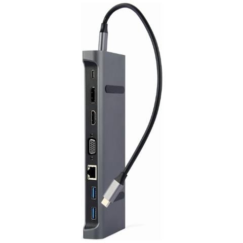 A-CM-COMBO9-02 replicatore di porte e docking station per laptop Cablato USB 3.2 Gen 1 (3.1 Gen 1) Type-C Grigio - Foto 2