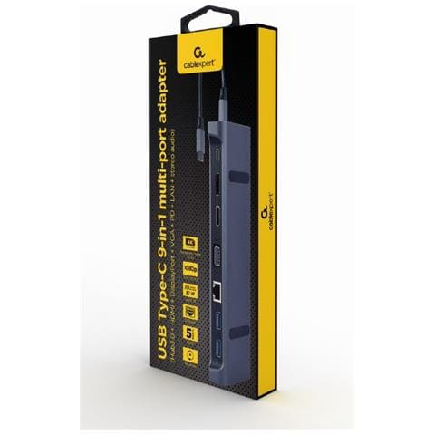 A-CM-COMBO9-02 replicatore di porte e docking station per laptop Cablato USB 3.2 Gen 1 (3.1 Gen 1) Type-C Grigio - Foto 6