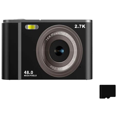 Fotocamera Digitale 2.7k 48mp 1080p, Zoom 16x, Scheda Di Memoria Da 32 Gb Black - Foto 6