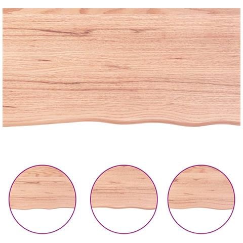 Piano Bagno Marrone 40x60x (2-6) cm Legno Massello Trattato - Foto 2