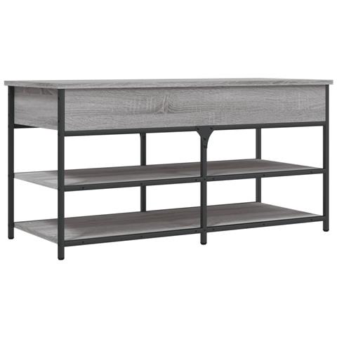 Panca Porta Scarpe Grigio Sonoma 100x42,5x50 Legno Multistrato - Foto 2