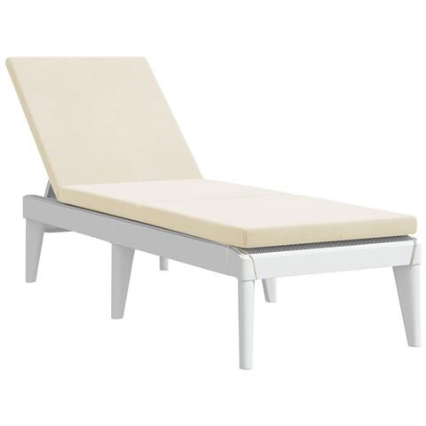 Lettino Con Cuscino Bianco 186x60x29 Cm In Pp - Foto 1