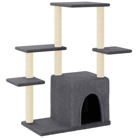 Albero Per Gatti Con Tiragraffi In Sisal Grigio Scuro 97,5 Cm - Foto 1