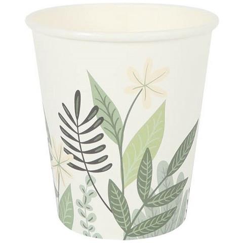 Set Di Bicchieri Monouso Cartone Floreale 10 Pezzi 250 Ml (24 Unità) - Foto 2