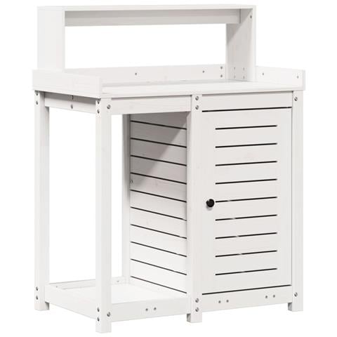 Tavolo Invaso Con Ripiani Bianco 82,5x50x109,5 Cm Massello Pino - Foto 2