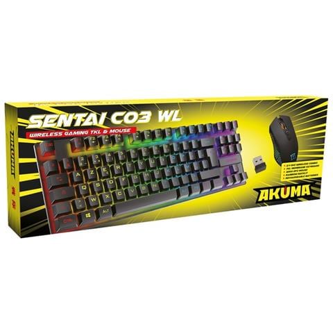 Pack Gaming Sentai C03 Wl Tastiera Tkl + Mouse Wireless 3200 Dpi, Nero - Foto 5