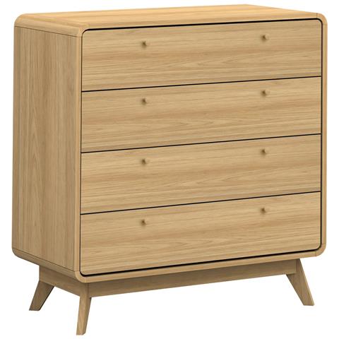 Cassie Comò A 4 Cassetti In Agglomerato Rovere - Foto 1