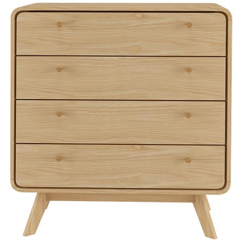 Cassie Comò A 4 Cassetti In Agglomerato Rovere - Foto 2