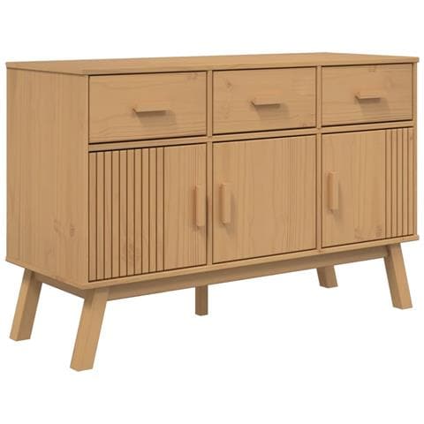Credenza Olden Marrone 114x43x73,5 Cm In Legno Massello Di Pino - Foto 1