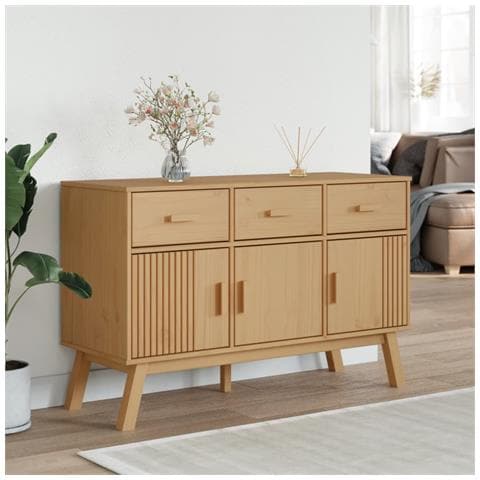 Credenza Olden Marrone 114x43x73,5 Cm In Legno Massello Di Pino - Foto 2