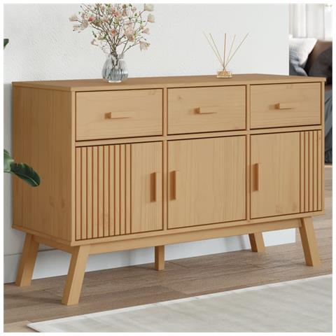 Credenza Olden Marrone 114x43x73,5 Cm In Legno Massello Di Pino - Foto 8