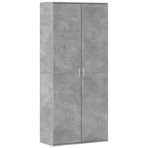 Credenza Grigio Cemento 80x35x180 cm in Legno Multistrato - Foto 2