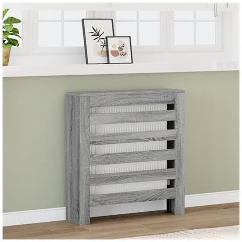 Copertura Termosifone Grigio Sonoma 78x20x82 Legno Multistrato - Foto 1